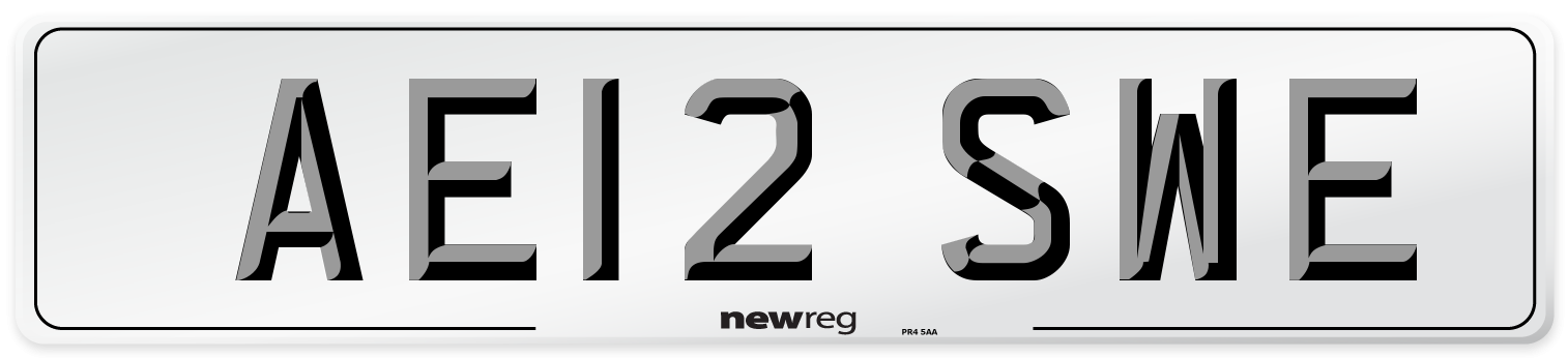 AE12 SWE Number Plate from New Reg